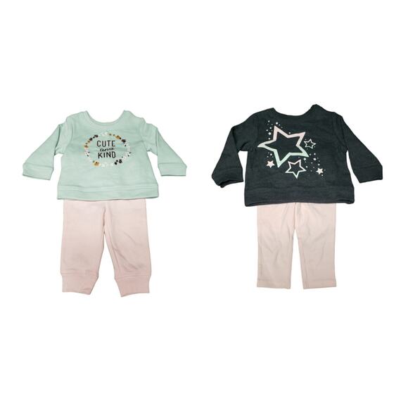 Jumping Beans Baby Bean 2 Sweaters & 2 Leggings Outfits Cute & Kind Stars - Picture 1 of 6